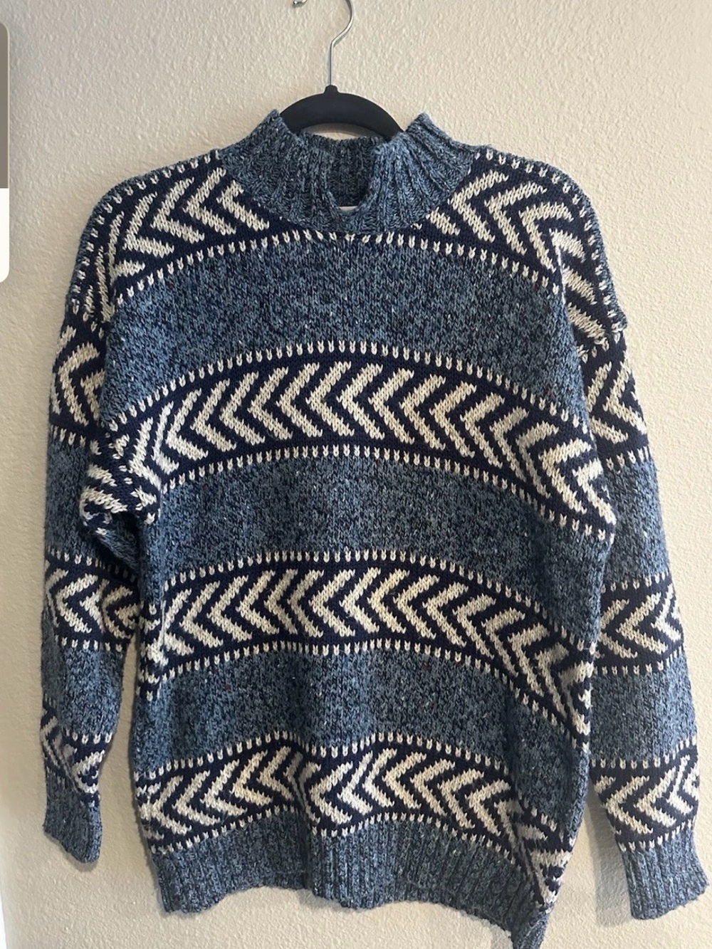 Vintage Men's Wool Blend Y2K Pullover Sweater SZ M 90s Preppy Grandpa Cabin Core